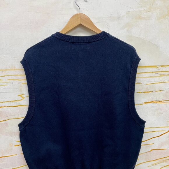 Vintage Sweater Vest Navy Mens Large Byron Nelson Patriotic American Flag USA L - Picture 5 of 6
